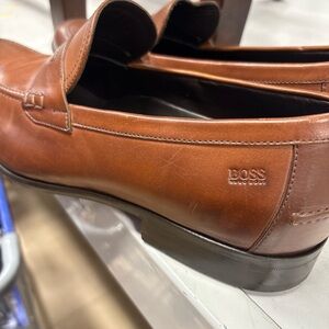 Boss Men's Tan Leather Loafers